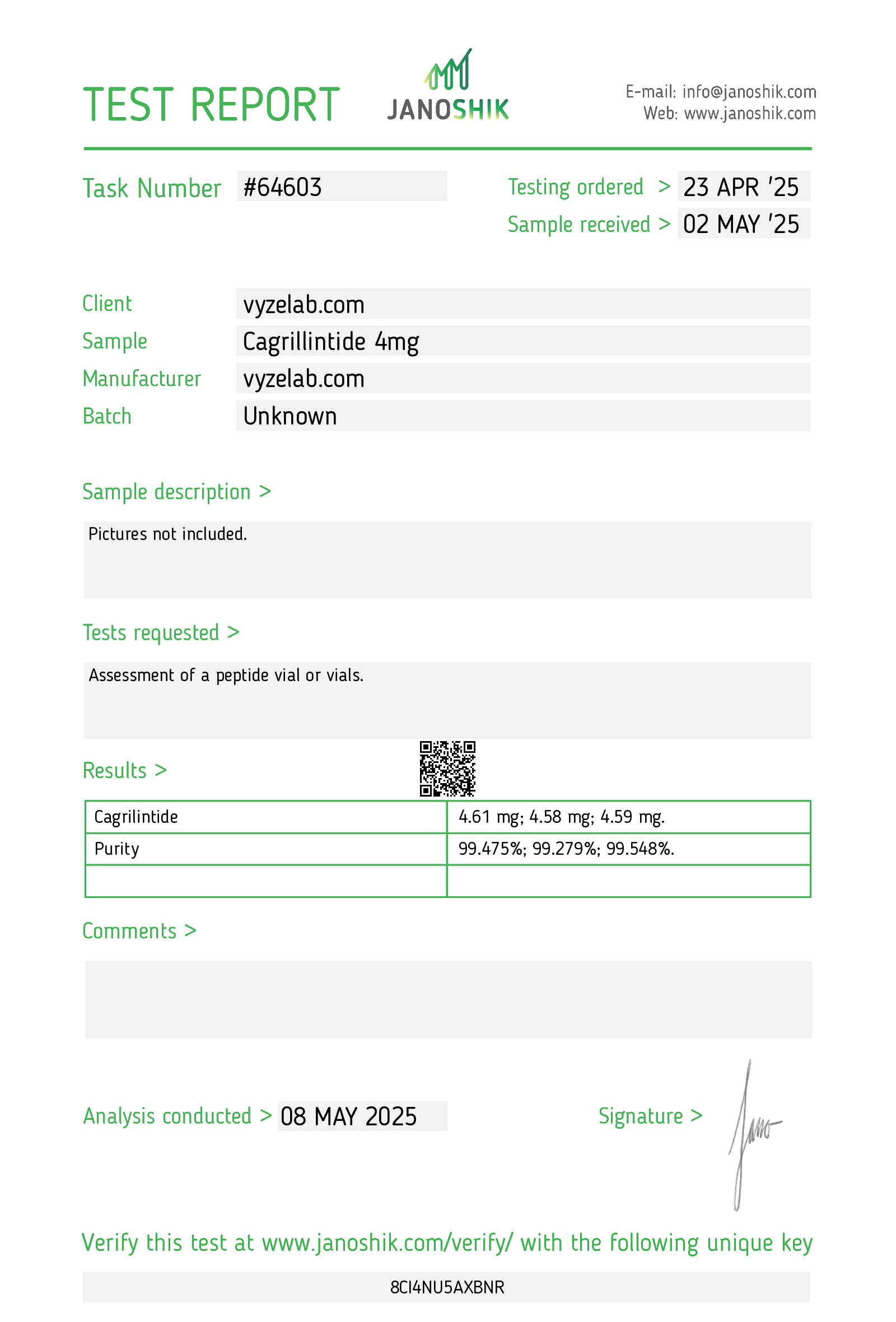 COA for Cagrilintide