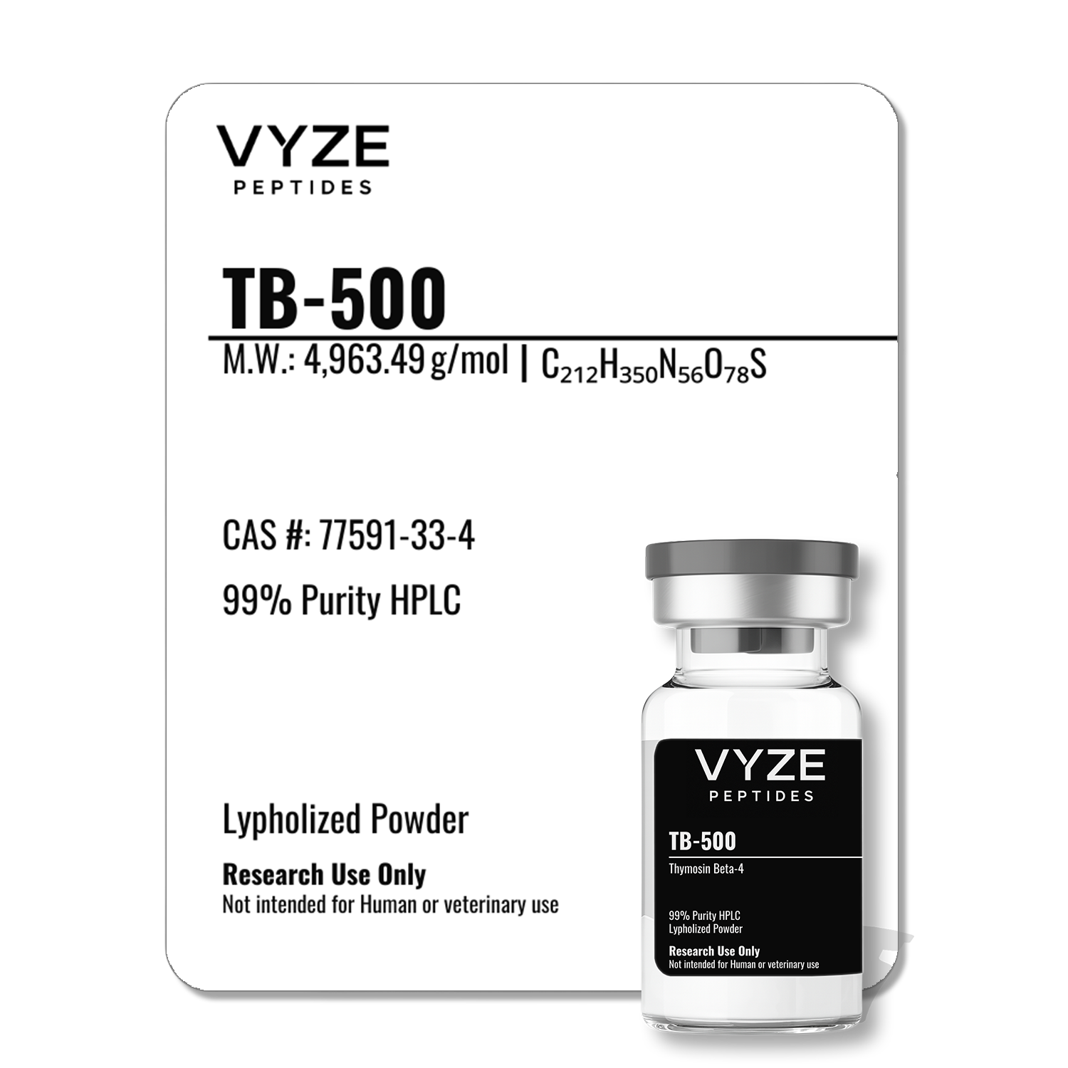 TB-500 - 99.2% purity research peptide with Certificate of Analysis