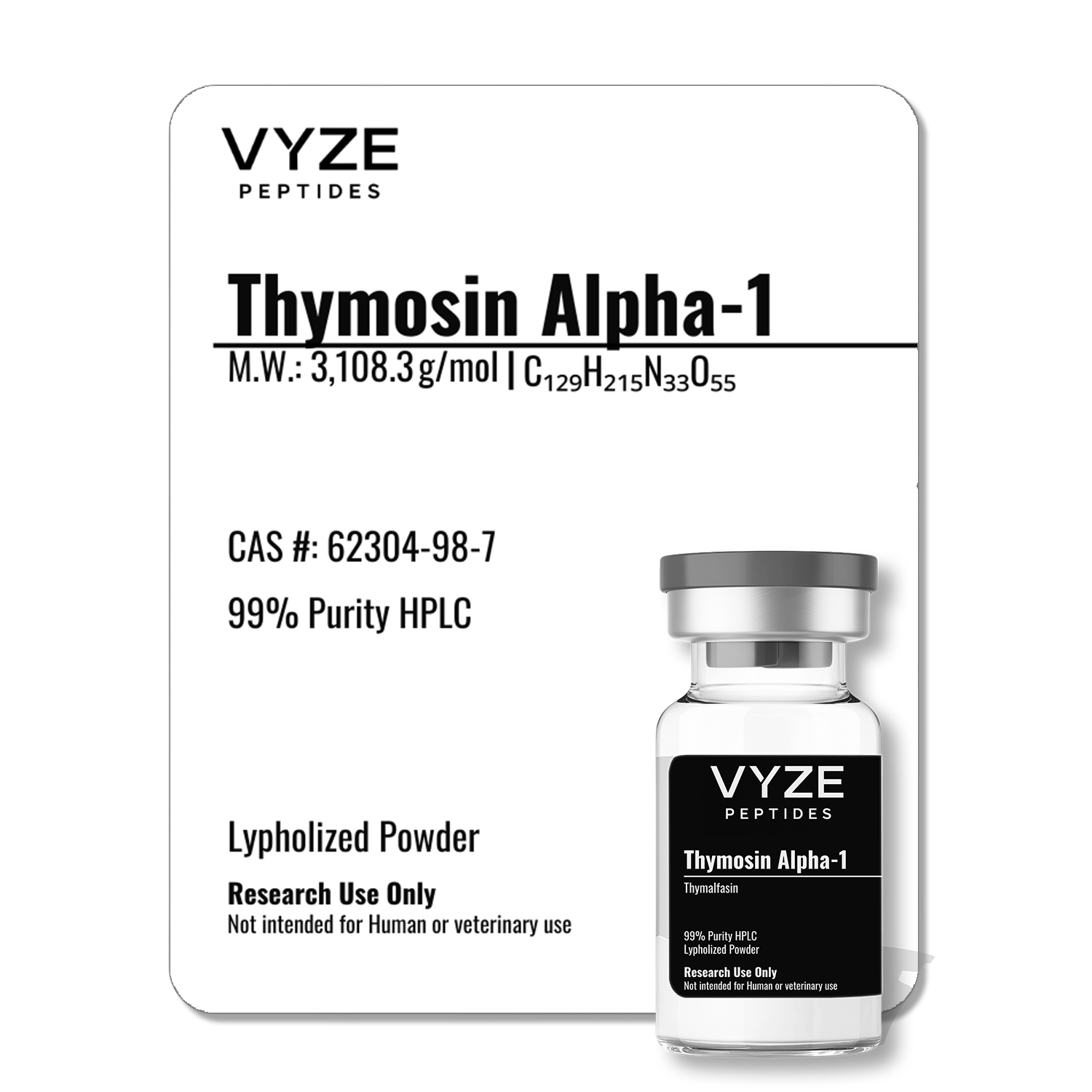 Thymosin-Alpha-1 - 99.2% purity research peptide with Certificate of Analysis